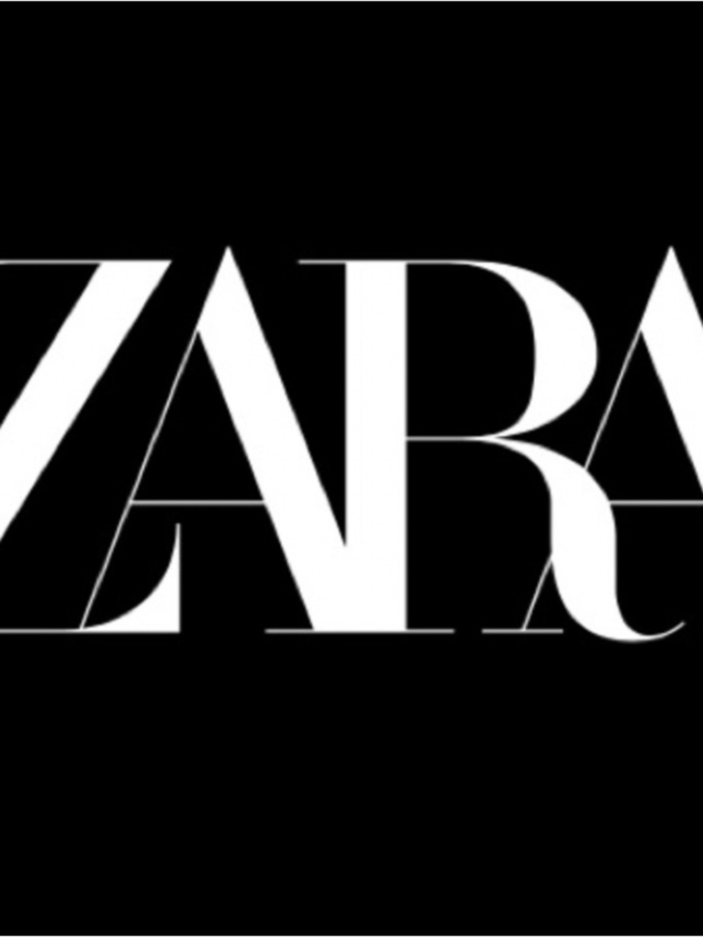 Zara White Logo on Black Panel